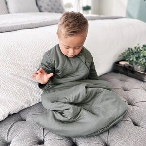 Gunamuna Long Sleeve Sleep Sack in Sage 1.0 TOG